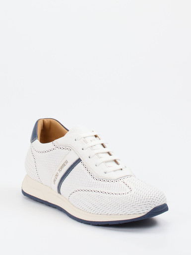 Galizio Torresi – Sneaker aus genarbtem Leder Off-White