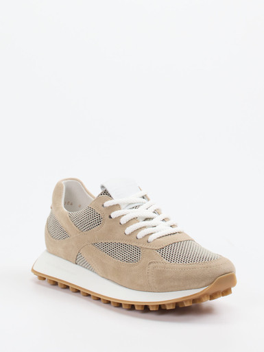 Kennel & Schmenger – Sneaker aus Veloursleder und Mesh beige