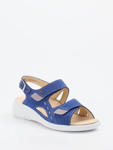 Finn Comfort – Komfortsandale aus Nubukleder blau