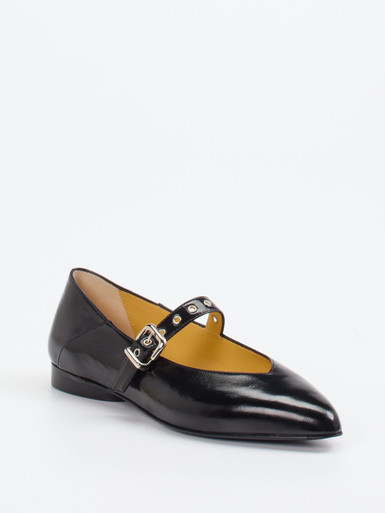 Truman's – Mary-Jane-Ballerina aus Lackleder Schwarz