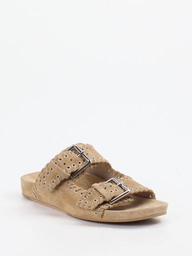 Kennel & Schmenger – Pantoletten aus Veloursleder beige