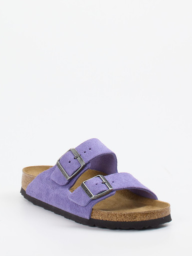 Birkenstock – Zweiriemer-Pantolette aus Veloursleder Lavendel