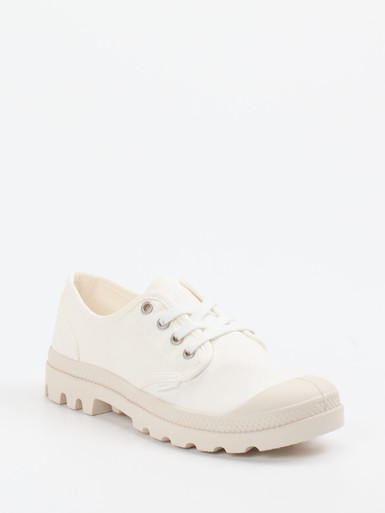 Palladium – Schnürschuhe aus Canvas in Off-White