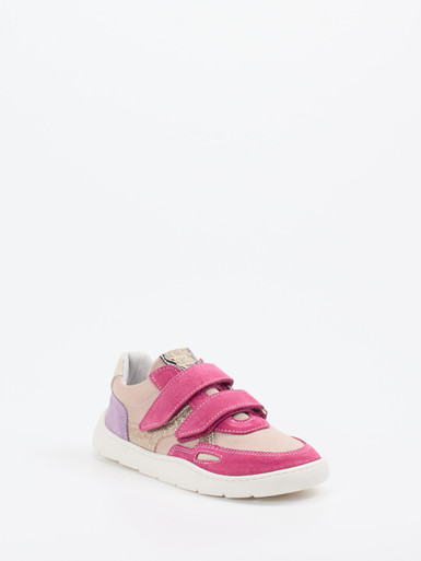 develab – Klettsneaker aus Leder in Pink-Glitzer