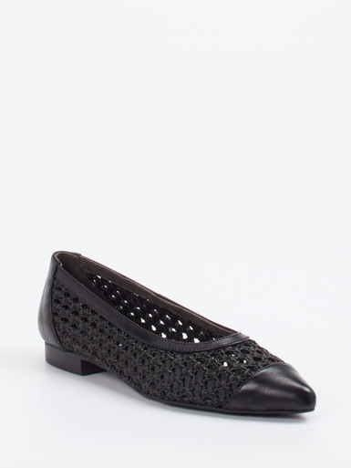 Paul Green – Ballerinas aus Flechtleder schwarz