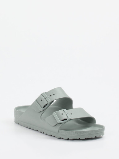 Birkenstock – Zweiriemer-Sandale aus Synthetik Salbeigrün