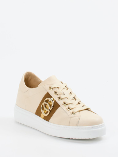 Mannori – Sneaker aus Kalbleder in Cremebeige