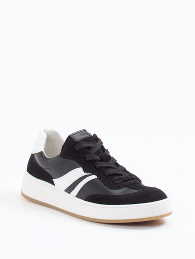 Gabor Comfort – Sneaker aus Velours- und Glattleder schwarz