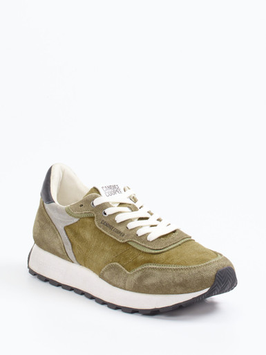 Candice Cooper – Retro-Sneaker aus Veloursleder Olivgrün