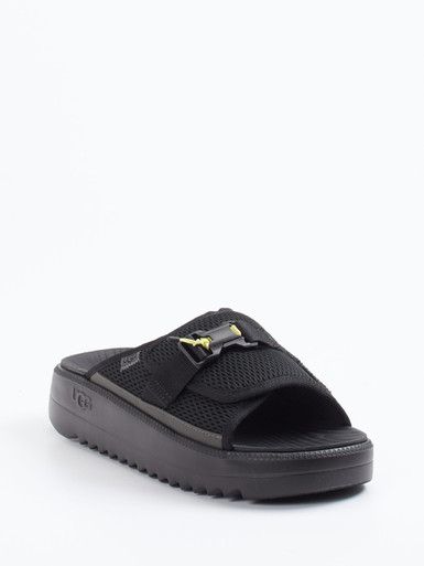 UGG – Slides aus Textil mit Mesh und Neondetails