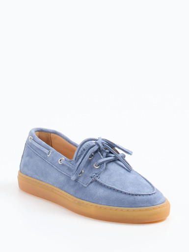 Copenhagen – Bootsschuh aus Veloursleder hellblau