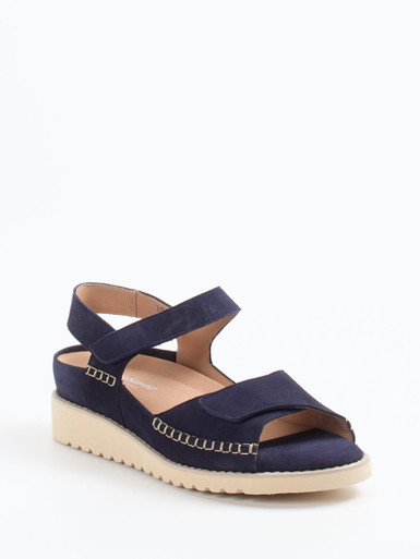 Piesanto – Komfortsandale aus Veloursleder Blau