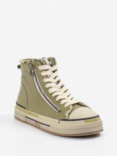 Rebecca White – High-Top Sneaker aus Lammleder grün