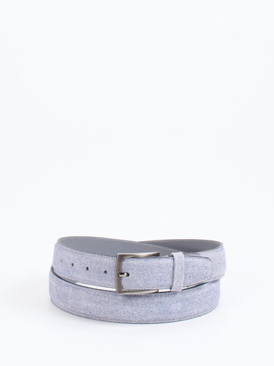 Floris van Bommel – Jeansgürtel aus Veloursleder hellblau