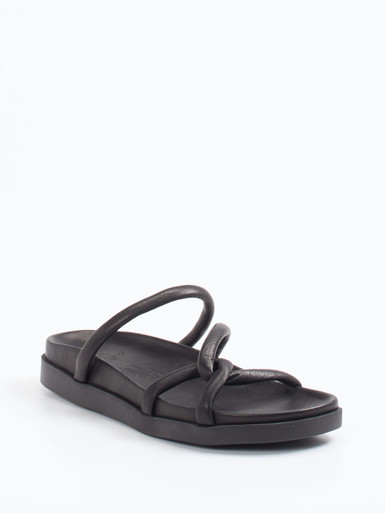 Werner – Zehenstegsandalen aus Kalbleder schwarz