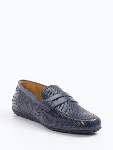 Galizio Torresi – Loafer aus Glattleder Marineblau