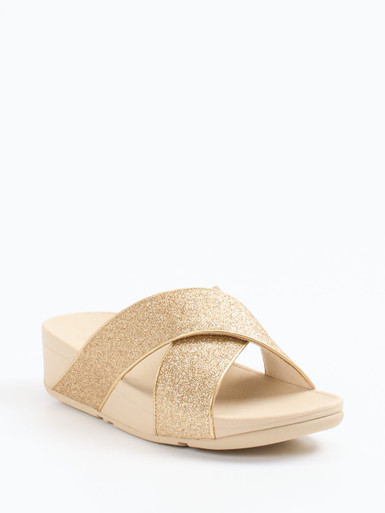 FitFlop – Pantolette aus Textil in Champagnerbeige