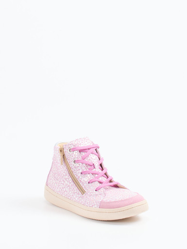 Däumling – High-Top Sneaker aus geprägtem Leder Rosa
