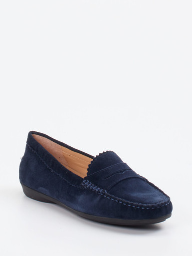 Si – Loafer aus Veloursleder Dunkelblau