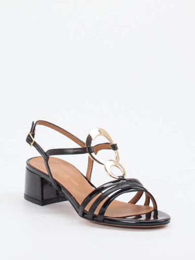 Konstantin Starke – Sandalette aus Lackleder Schwarz