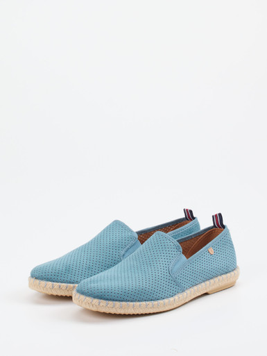 Verbenas – Espadrilles aus Veloursleder in Blau