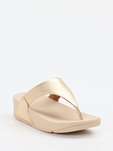FitFlop – Zehentrenner aus Metallicleder goldfarben