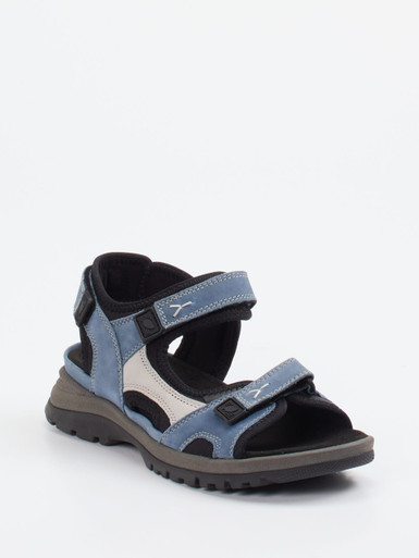 Waldläufer – Trekkingsandale aus Nubukleder jeansblau