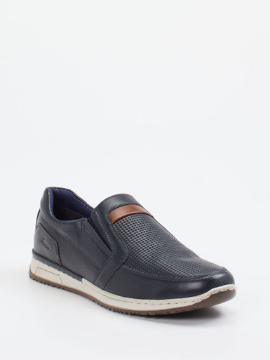 Sioux – Slip-On-Sneaker aus Leder Dunkelblau