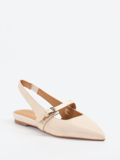 Marc O'Polo – Slingpumps aus Kalb- und Lackleder beige