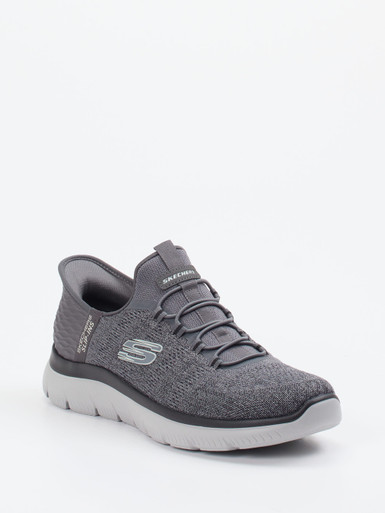 Skechers – Slip-On Sneaker aus Textilstrick grau