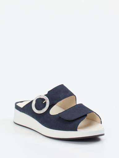 Solidus – Komfort-Pantolette aus Nubukleder Blau
