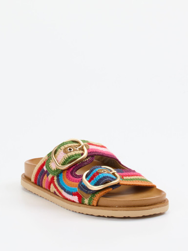 Andrea Sabatini – Pantolette aus gehäkeltem Textil multicolor