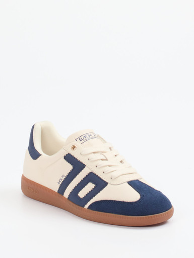 Back 70 – Retro-Sneaker aus Velour/Leder cremeweiß