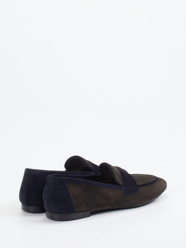 Andrea Puccini – Loafer aus Veloursleder olivbraun