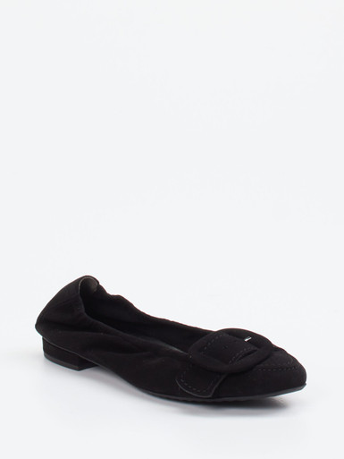Kennel & Schmenger – Ballerinas aus Veloursleder Schwarz