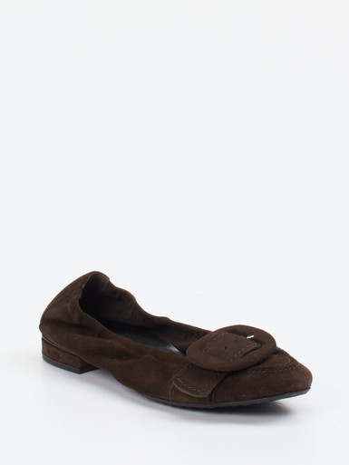 Kennel & Schmenger – Ballerinas aus Veloursleder Dunkelbraun