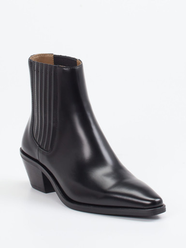 Boss – Chelsea-Stiefeletten aus Glattleder Schwarz