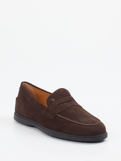 Tod's – Loafer aus Veloursleder Dunkelbraun