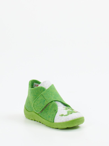Superfit – Hausschuh aus Filz grasgrün mit Froschmotiv