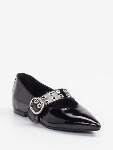 Konstantin Starke – Spangenpumps aus Lackleder Schwarz