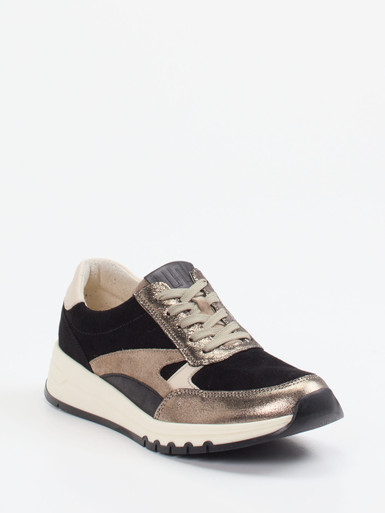 Waldläufer – Komfort-Sneaker aus Veloursleder schwarz