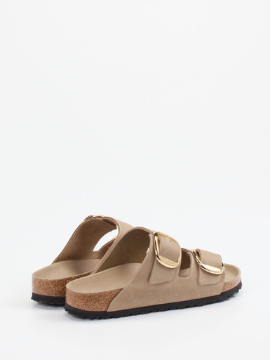 Birkenstock – Pantolette aus Fettleder in Beigebraun