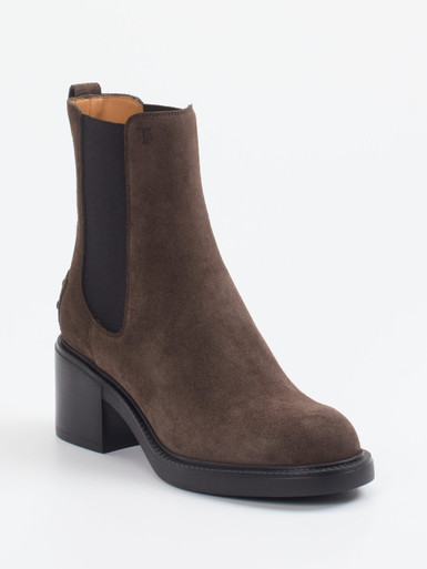 Tod's – Chelsea Boots aus Veloursleder Dunkelbraun