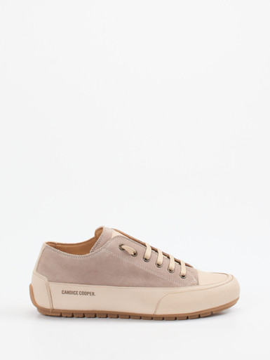 Candice Cooper – Sneaker aus Velours- und Glattleder Beige