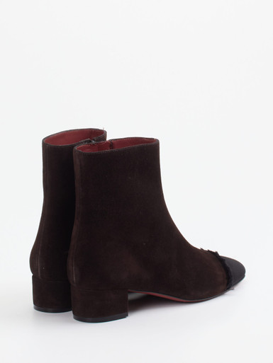 Konstantin Starke – Stiefelette aus Veloursleder dunkelbraun