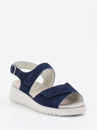 Semler – Komfortsandalen aus Veloursleder marineblau