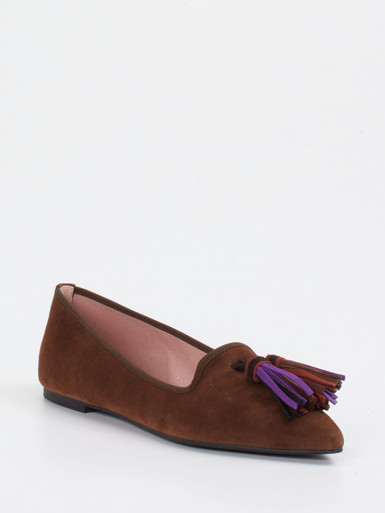 Pretty Ballerinas – Ballerinas aus Veloursleder Braun