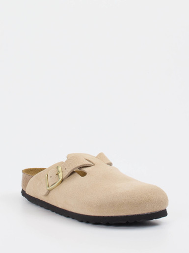 Birkenstock – Clog aus Veloursleder beige