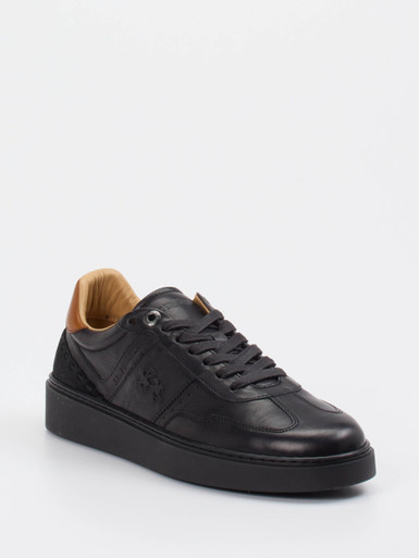 La Martina – Sneaker aus Kalbleder in Schwarz