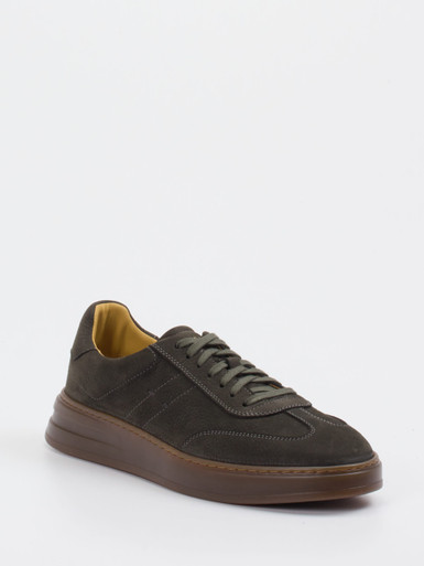 Henderson – Sneaker aus Nubukleder Dunkelolivgrün